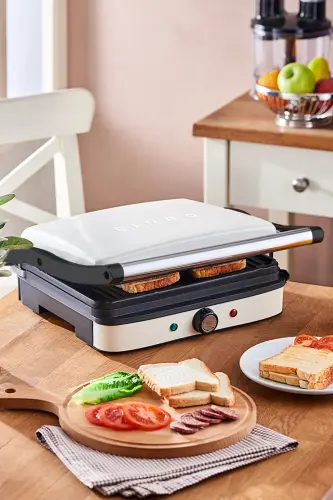 SSM-2571 TOST MAKİNESİ 2000 W - Krem-Krem - 3