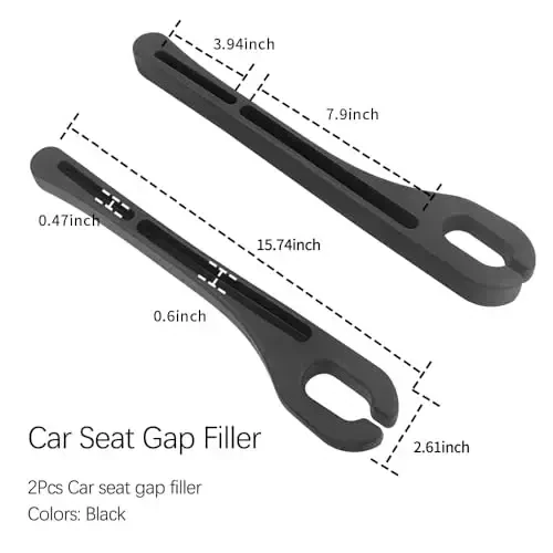 SSNNUU 2PCS Car Seat Gap Filler Organizer with Phone Holder,[Upgrade Version] Car Seat Gap Organizer for Prevent Falling,Essential Car Accessories Car Side Seat Gap Filler (Black) - SSNNUU (1)