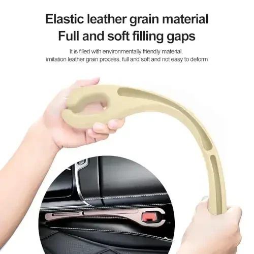 SSNNUU 2PCS Car Seat Gap Filler Organizer with Phone Holder,[Upgrade Version] Car Seat Gap Organizer for Prevent Falling,Essential Car Accessories Car Side Seat Gap Filler (Beige) - 6
