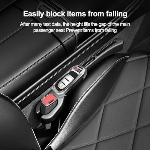 SSNNUU 2PCS Car Seat Gap Filler Organizer with Phone Holder,[Upgrade Version] Car Seat Gap Organizer for Prevent Falling,Essential Car Accessories Car Side Seat Gap Filler (Red) - 4