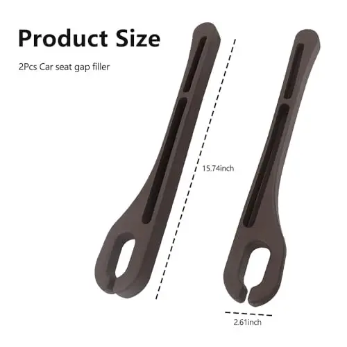 SSNNUU 2PCS Car Seat Gap Filler Organizer with Phone Holder,[Upgrade Version] Car Seat Gap Organizer for Prevent Falling,Essential Car Accessories Car Side Seat Gap Filler (Brown) - SSNNUU (1)