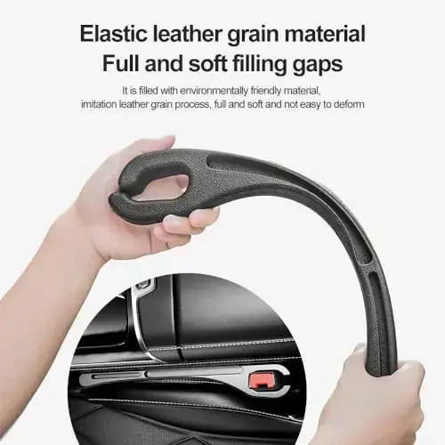 SSNNUU 2PCS Car Seat Gap Filler Organizer with Phone Holder,[Upgrade Version] Car Seat Gap Organizer for Prevent Falling,Essential Car Accessories Car Side Seat Gap Filler (Black) - 5