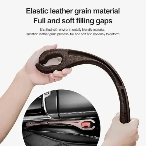 SSNNUU 2PCS Car Seat Gap Filler Organizer with Phone Holder,[Upgrade Version] Car Seat Gap Organizer for Prevent Falling,Essential Car Accessories Car Side Seat Gap Filler (Brown) - 5