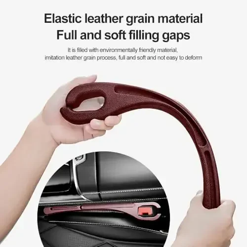 SSNNUU 2PCS Car Seat Gap Filler Organizer with Phone Holder,[Upgrade Version] Car Seat Gap Organizer for Prevent Falling,Essential Car Accessories Car Side Seat Gap Filler (Red) - 5
