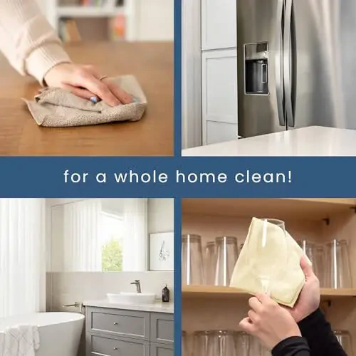 S&T INC. 50 Pack Microfiber Cleaning Cloth, Bulk Towels for Home, Reusable Microfiber Towels for Cars, Cleaning Rags, Neutral Coral, 11.5 Inches x 11.5 Inches, 50 Count - 5