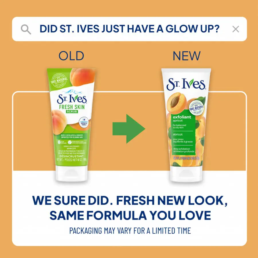 St. Ives Fresh Skin Exfoliating Face Scrub, Apricot Facial Exfoliator 6 oz - 9