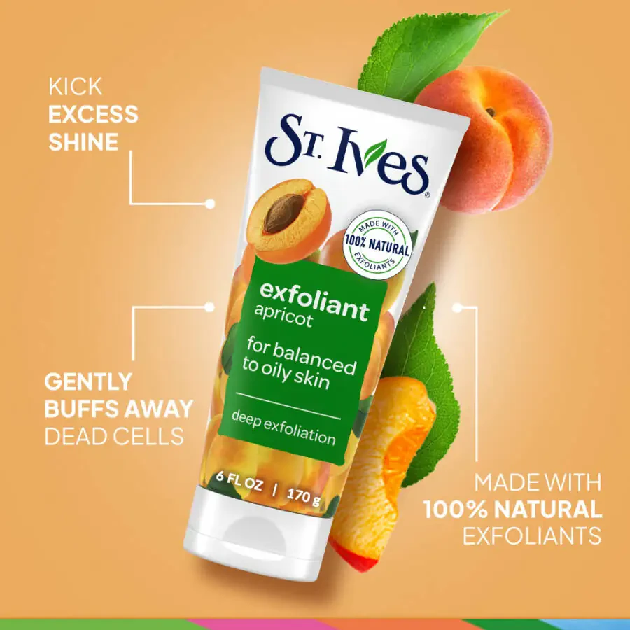 St. Ives Fresh Skin Yüz terisi Tozalagich, Kayısı Yüz terisi Tozalagich 6 untsiya - 4