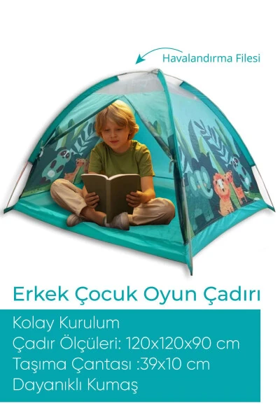 ST210 Easy Setup Boys Play Tent 120x12 - BLACK ISLAND