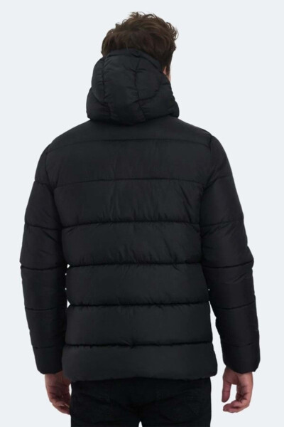 ST24JE026 Ganea Men's Puffer Hooded Jacket & Coat - Slazenger - Black - 6