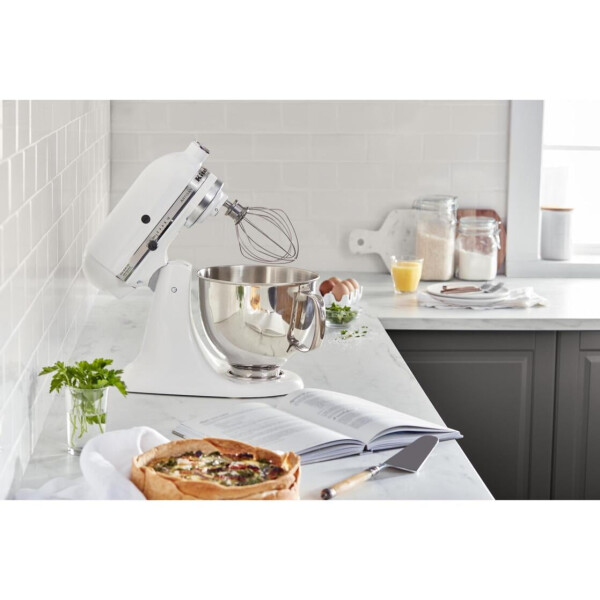 Стационарный миксер KitchenAid Artisan Series 5 кварты с наклонной головкой, белый, KSM150PS - 5