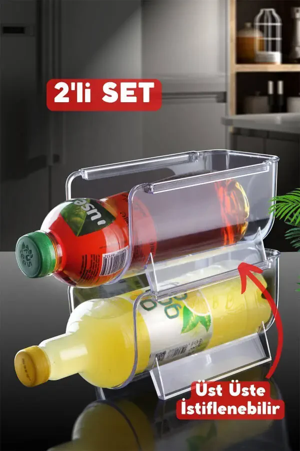 Stackable Clear Bottle Organizer 2 Pack Transparent - BDD-39 - 1