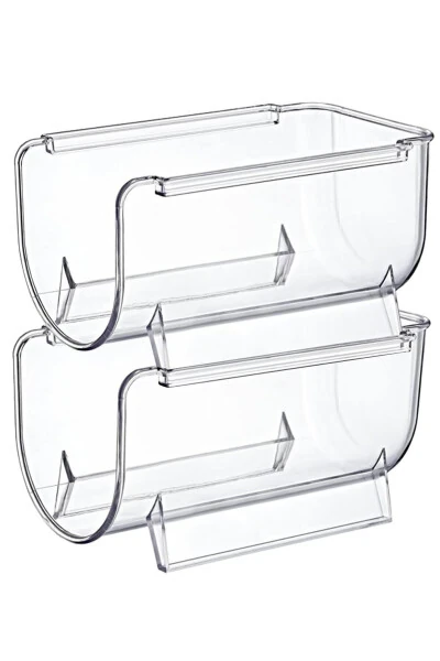 Stackable Clear Bottle Organizer 2 Pack Transparent - BDD-39 - NANDY HOME (1)