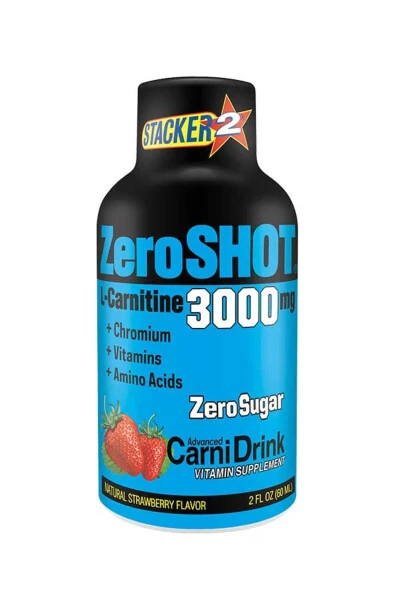 Stacker2 Zero Shot L-carnitine 3000 mg 12 Adet Çilek Aromalı - ZERO SHOT (1)