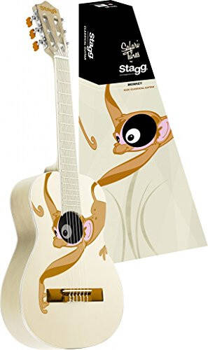 Stagg C530 3/4-Size Nylon String Classical Guitar with Monkey Graphic - Cream - 1