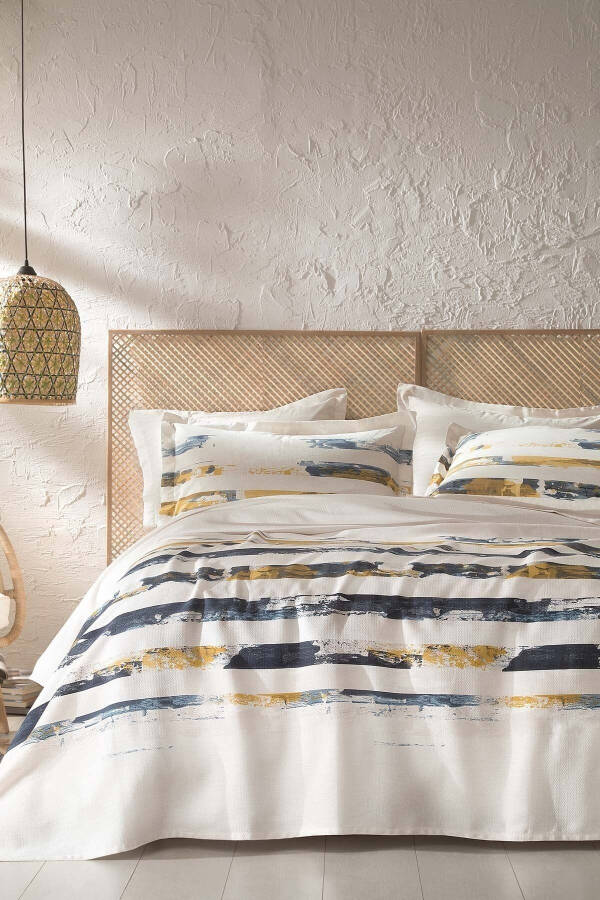Stain Double Bed Duvet Set - Beige - 1