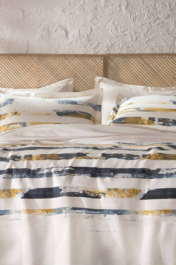 Stain Double Bed Duvet Set - Beige - 2