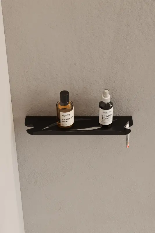 Stainless Steel Bathroom Shelf - Adhesive Shower Caddy Shampoo Shelf Matte Black Hanging Rack - 2