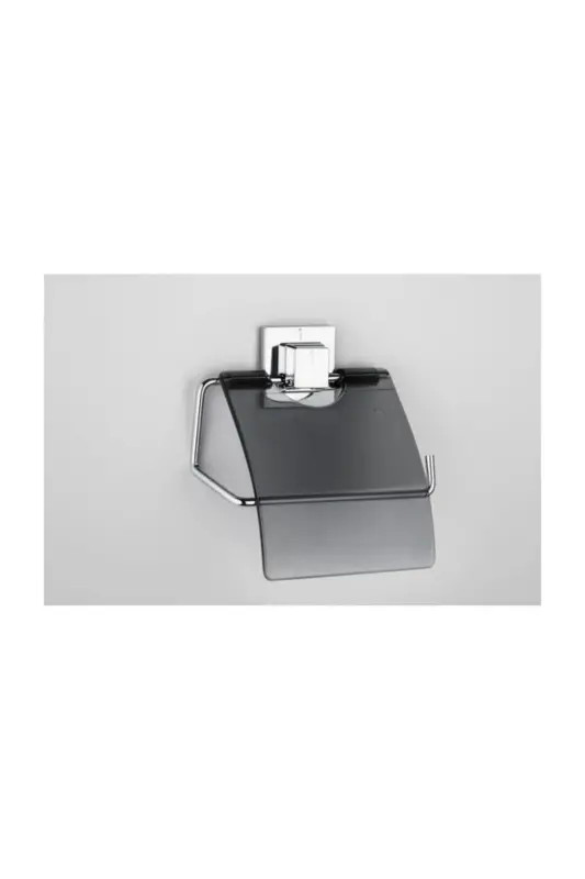 Stainless Steel Toilet Paper Holder with Adhesive Metal Cover, Chrome Finish - 3