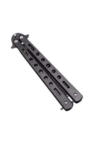 Стальной складной гребень-бабочка для укладки волос, чёрно-синий - 1