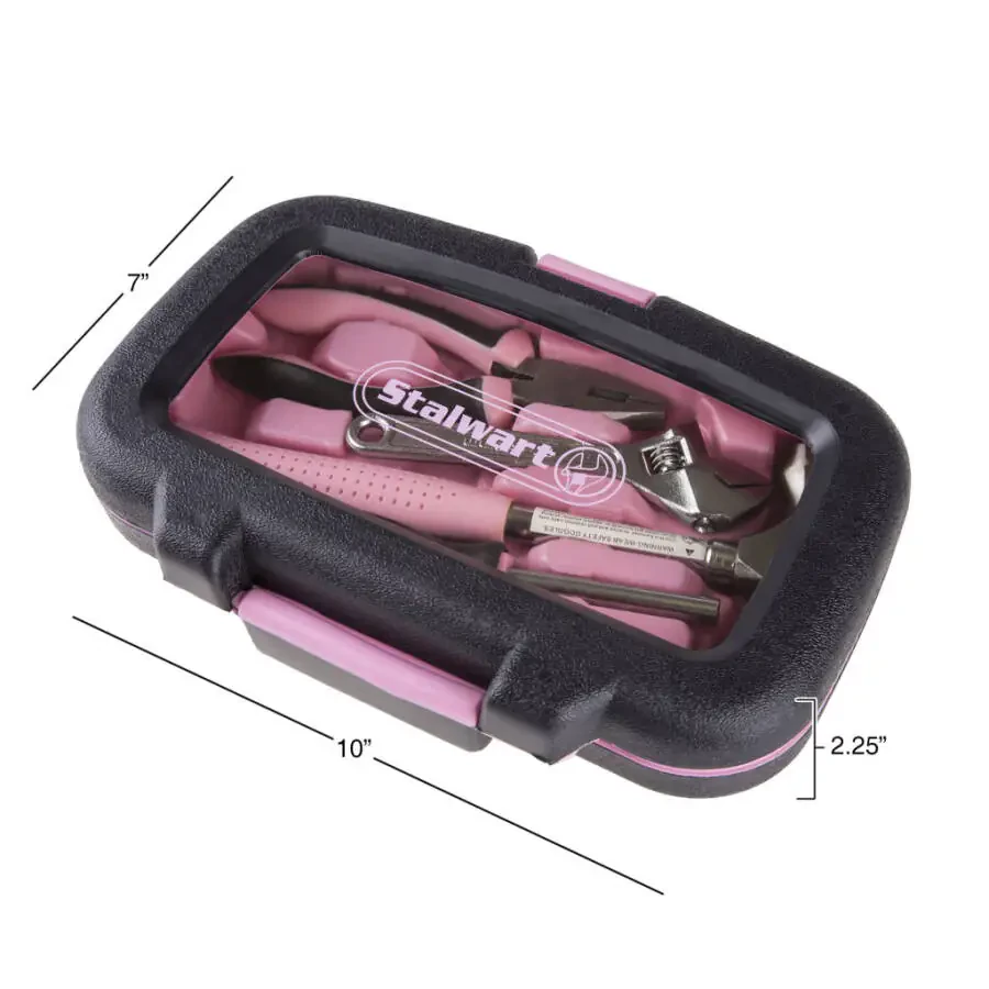 Stalwart 15-Piece Household Hand Tools Set with Carrying Case (Pink) - 2