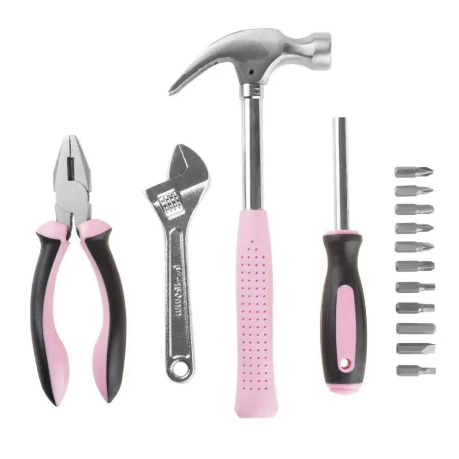 Stalwart 15-Piece Household Hand Tools Set with Carrying Case (Pink) - 3