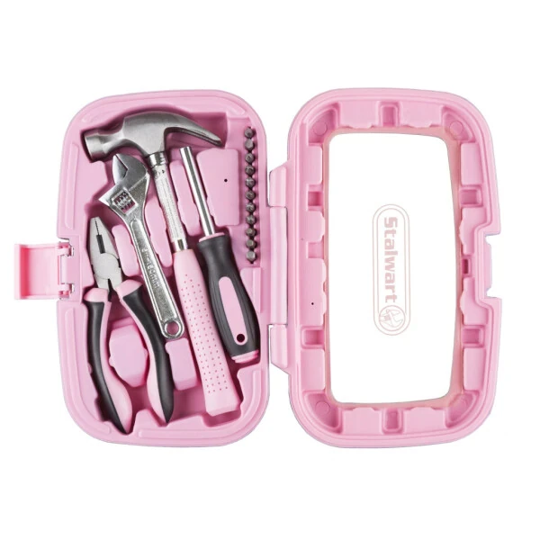 Stalwart 15-Piece Household Hand Tools Set with Carrying Case (Pink) - 4