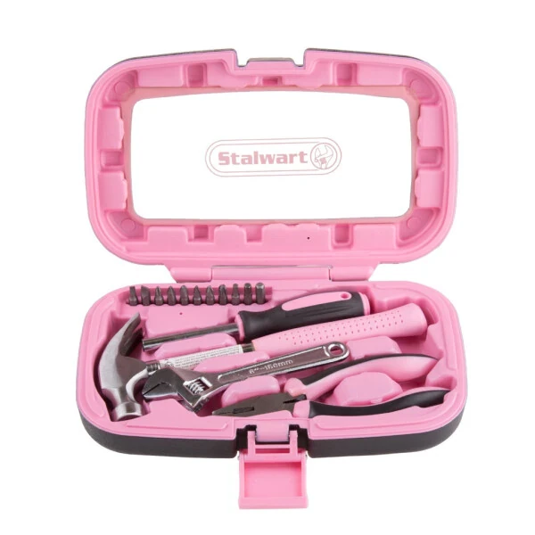Stalwart 15-Piece Household Hand Tools Set with Carrying Case (Pink) - 5