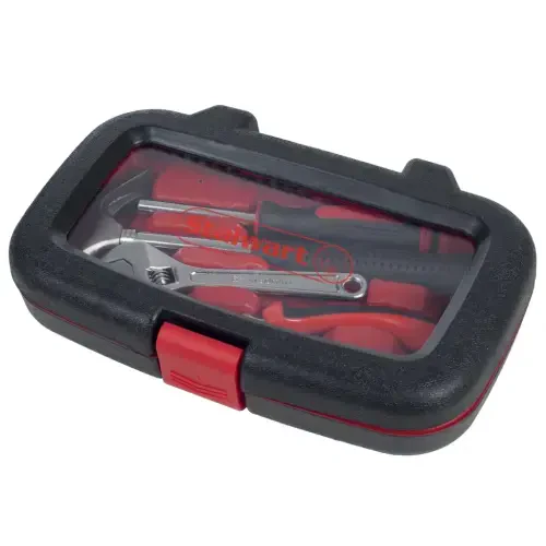 Stalwart 15PC Tool Set with Hammer, Multi-Bit Screwdriver, and More (Red) - 1