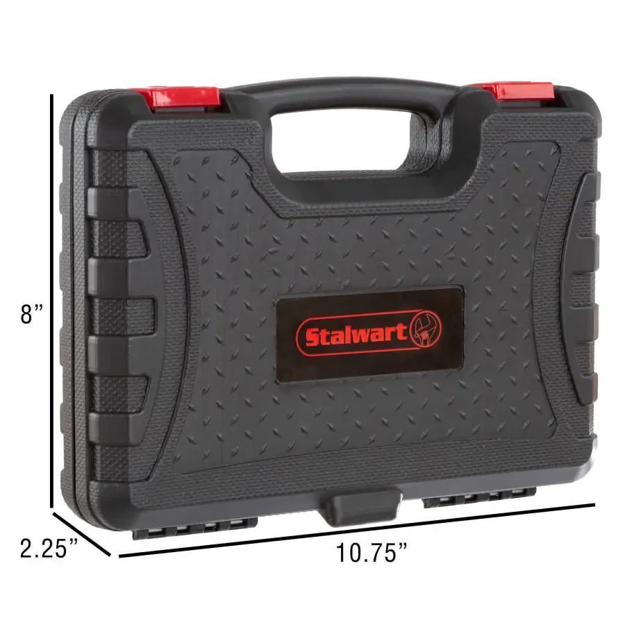 Stalwart Tool Kit - 102 Heat-Treated Pieces with Carrying Case - Essential Steel Hand Tool and Basic Repair Set for Apartments, Dorm, Homeowners - 4