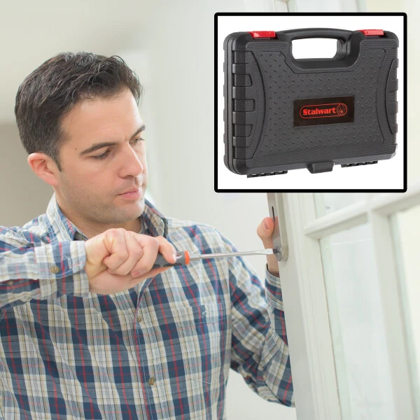 Stalwart Tool Kit - 102 Issiqlik bilan ishlov berilgan qismlar, tashish qutisi bilan - Asosiy po'lat qo'l asbobi va kvartiralar, yotoqxonalar, uy egalari uchun asosiy ta'mirlash to'plami - 6