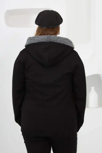 Stamped, Stone Detailed, Plus Size Sweatshirt Top Black - 5
