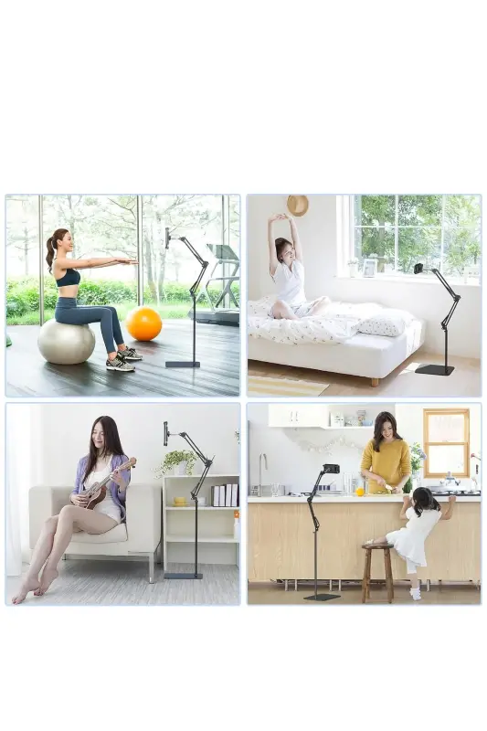 Stand Akıllı Tablet Telefon Tutucu 360 Derece Yükseklik Ayarlı Katlanabilir, Esnek Güçlendirilmiş-TB1 - 2