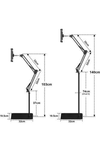 Stand Akıllı Tablet Telefon Tutucu 360 Derece Yükseklik Ayarlı Katlanabilir, Esnek Güçlendirilmiş-TB1 - 6