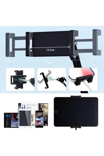 Stand Akıllı Tablet Telefon Tutucu 360 Derece Yükseklik Ayarlı Katlanabilir, Esnek Güçlendirilmiş-TB1 - 7