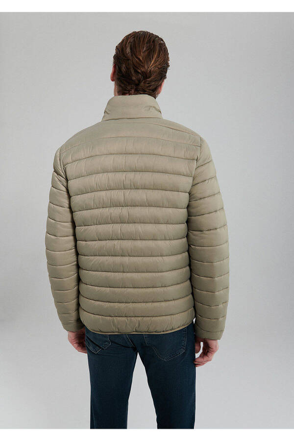 Stand collar beige puffer jacket (0110016-80062) - 4