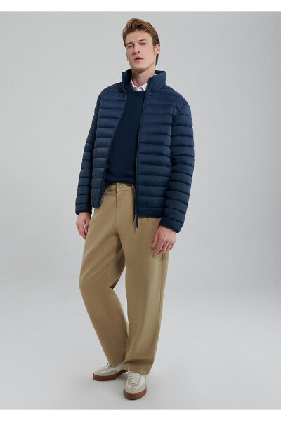 Stand collar, navy blue puffer jacket (0110016-80790) - 1