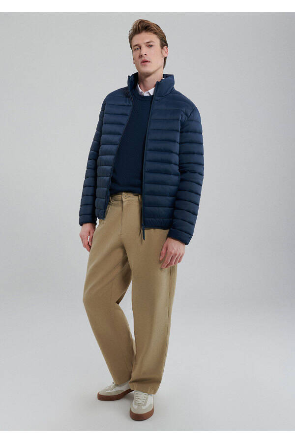 Stand collar, navy blue puffer jacket (0110016-80790) - 1