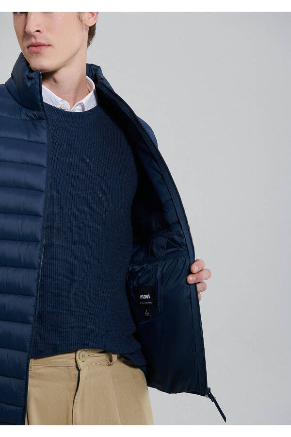 Stand collar, navy blue puffer jacket (0110016-80790) - 5