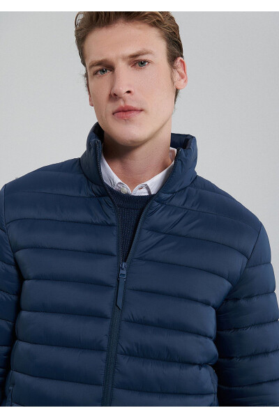 Stand collar, navy blue puffer jacket (0110016-80790) - 6