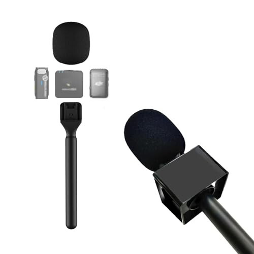 Stand Holder Mic Flag for DJI Mic 1/2 / Rode Wireless GO II Handle Wireless Interview Lavalier Microphone Adapter Handheld Mount for Osmo Pocket 3 Mic 2 Transmitter/Hollyland Lark M1 /Synco/Movo - 1