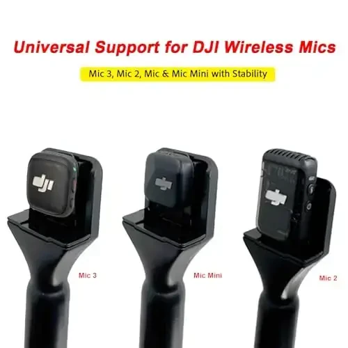 Stand Holder Mic Flag for DJI Mic 1/2 / Rode Wireless GO II Handle Wireless Interview Lavalier Microphone Adapter Handheld Mount for Osmo Pocket 3 Mic 2 Transmitter/Hollyland Lark M1 /Synco/Movo - 6
