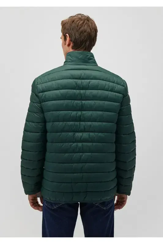 Stand-up Collar Green Puffer Jacket 0110016-89163-Dark Green - 2