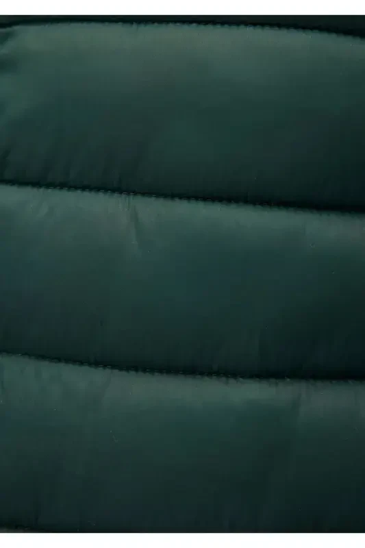 Stand-up Collar Green Puffer Jacket 0110016-89163-Dark Green - 5