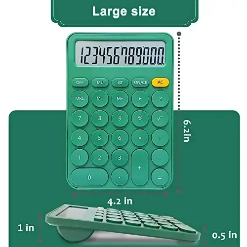 Standard Calculator 12 Digit,6.2 * 4.2in Desktop Large Display and Buttons,Calculator with Large LCD Display for Office,School, Home & Business Use,Automatic Sleep,15 °Tilt Screen - 6