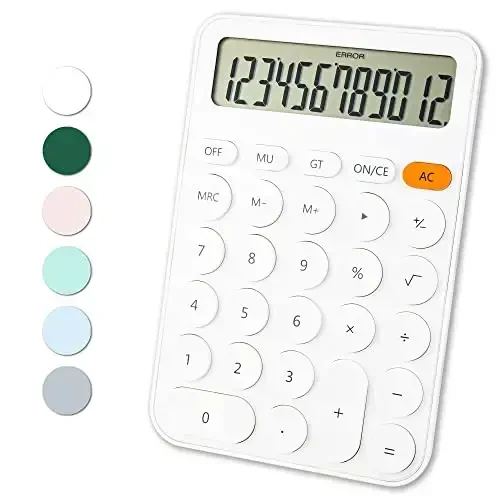 Standard Calculator 12 Digit,6.2 * 4.2in Desktop Large Display and Buttons,Calculator with Large LCD Display for Office,School, Home & Business Use,Automatic Sleep,15 °Tilt Screen 