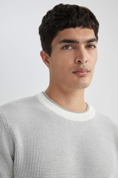 Standard Fit Crew Neck Sweater Ecru - 5