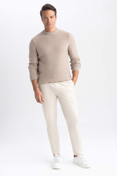 Standard Fit Crew Neck Waffle Sweater Vison - 9