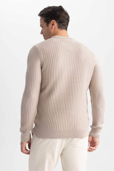 Standard Fit Crew Neck Waffle Sweater Vison - 13