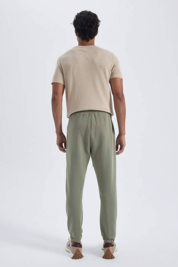 Standard Fit Elastic Leg Thick Sweatpants Khaki - 5