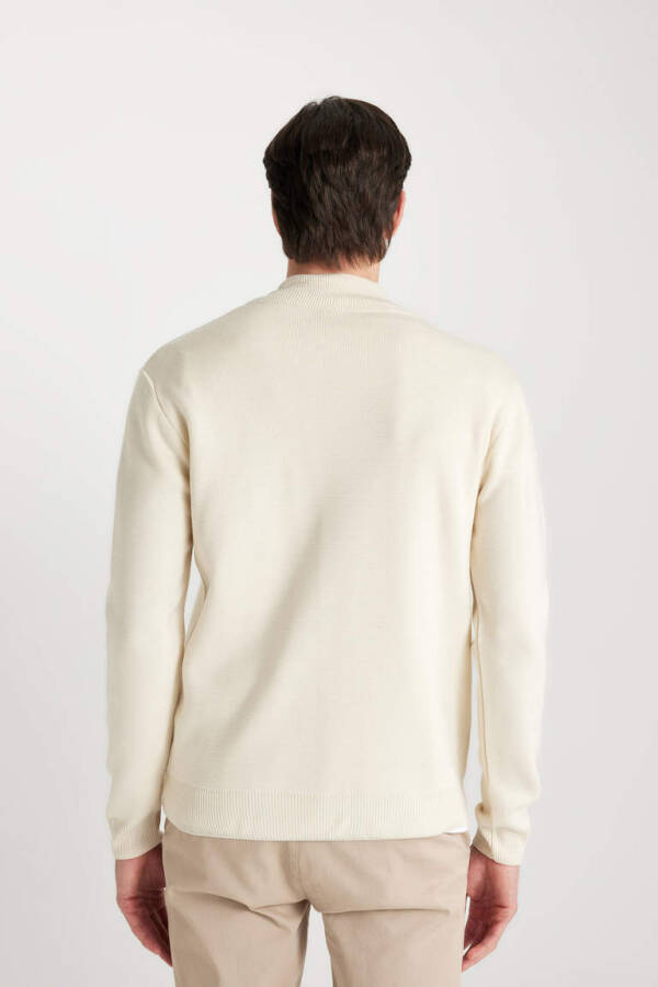 Standard Fit Half Zip Sweater Sand - 11